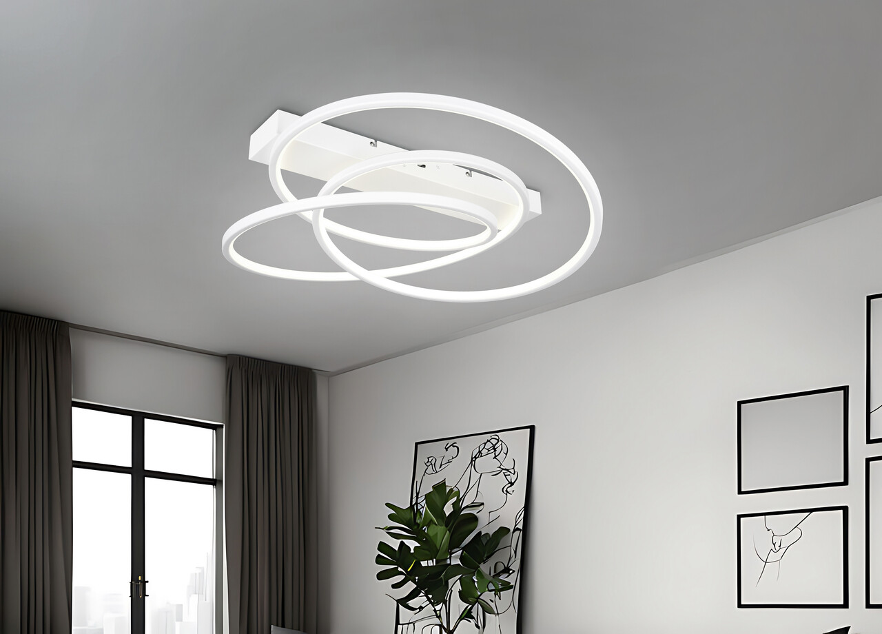 Plafoniera Darvin, TRIO, 64x49x16 cm, 34W, 1x SMD, metal, alb mat - imagine 6